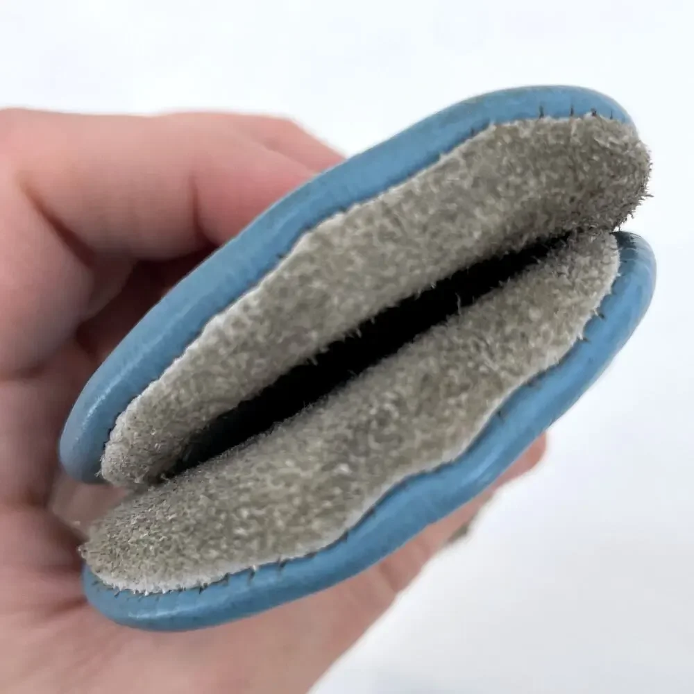 Puppy Shoes Blue Leather Baby Crib Soft Sole Slip On Footware Size 0-6 Months